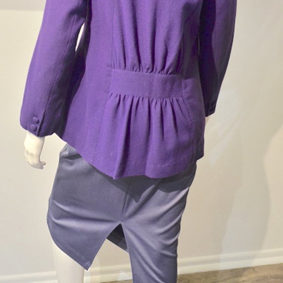 Custom house label-DUSTY GRAPE PONTI SLIM SKIRT - Picture 4 of 5